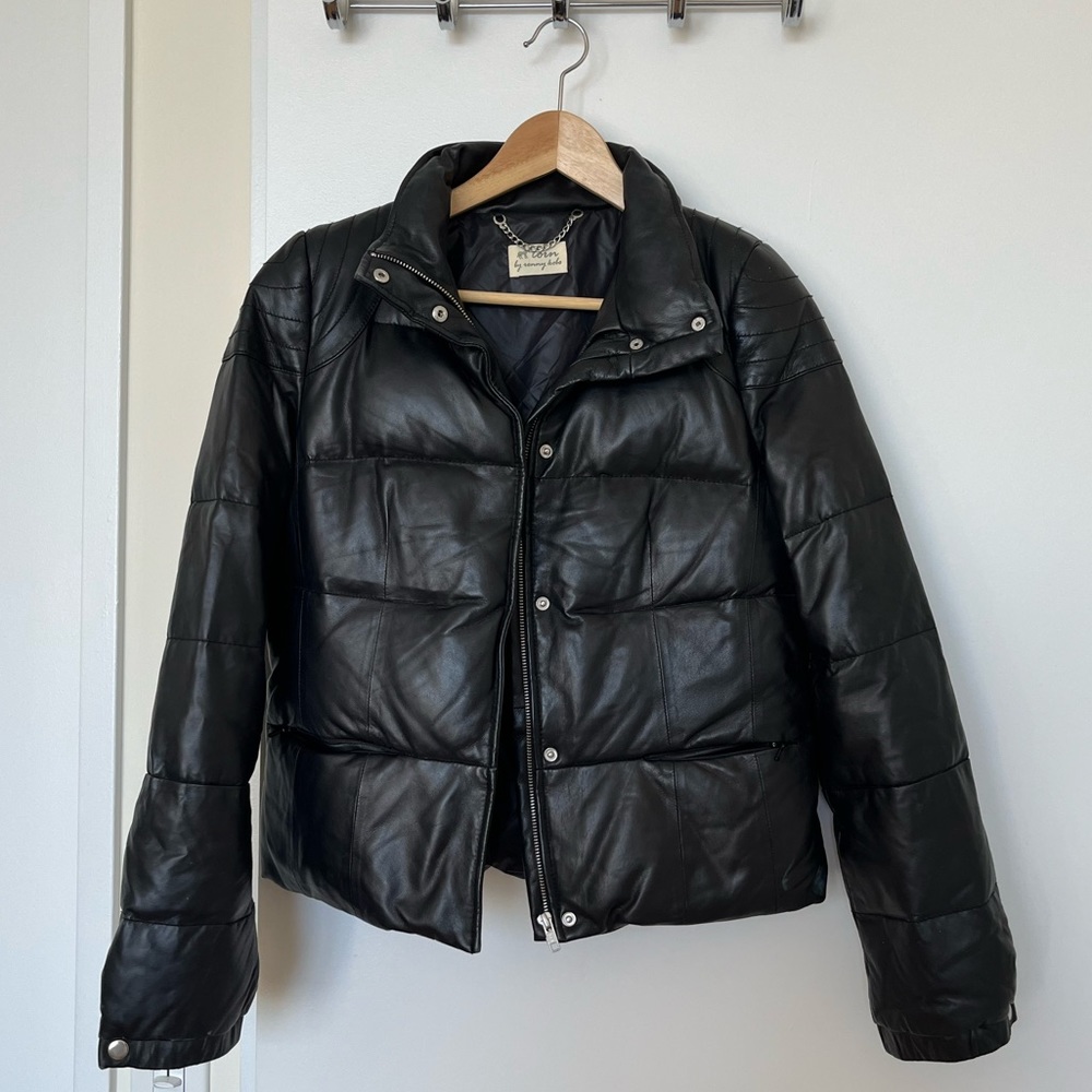 Ronny Kobo genuine leather down puffer jacket